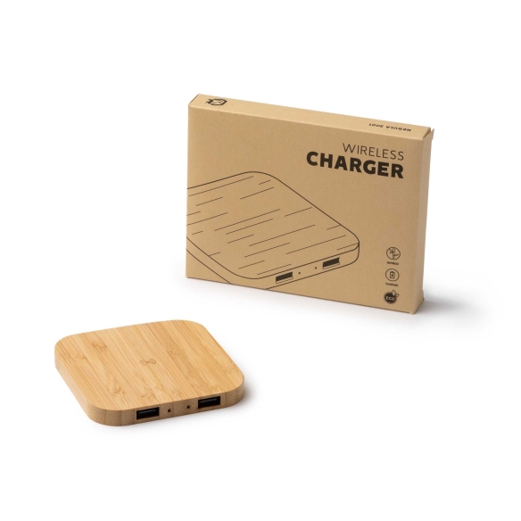 Cargador Inalámbrico de Bambú Natural Stamina Nebula |Toleshop