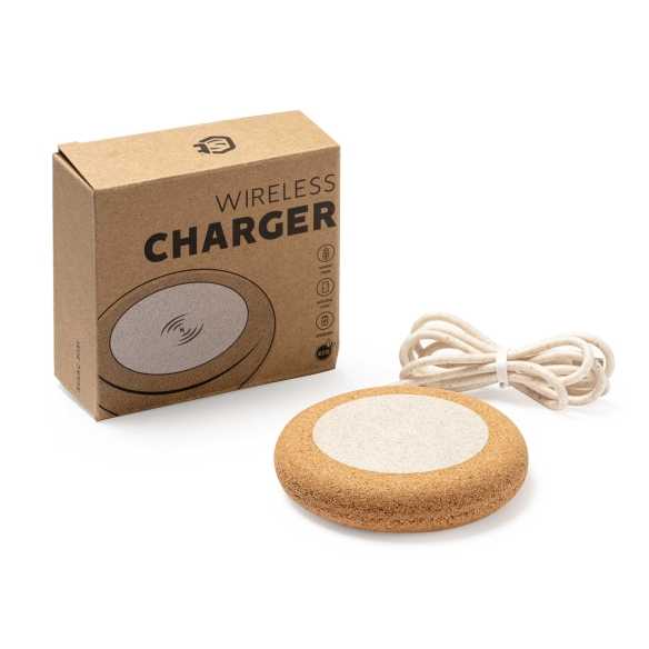 Cargador Inalámbrico de Corcho Natural y Fibra de Trigo Stamina Sulac |Toleshop