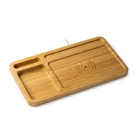 Cargador Inalámbrico con Organizador de Bambú Natural Stamina Core |Toleshop