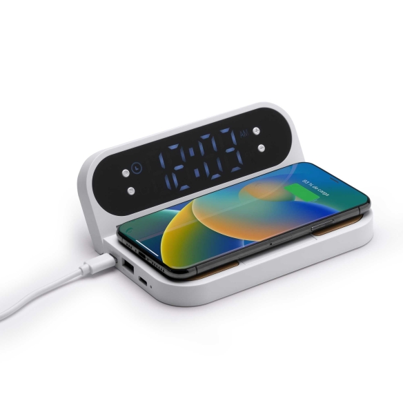 Cargador Inalámbrico con Función de Reloj Stamina Senko |Toleshop