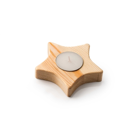 Vela en Soporte de Madera con Diseños Navideños Stamina Maka | Toleshop 2