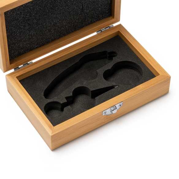 Set de Vino de Acero Inoxidable y Bambú Stamina Tintos | Toleshop
