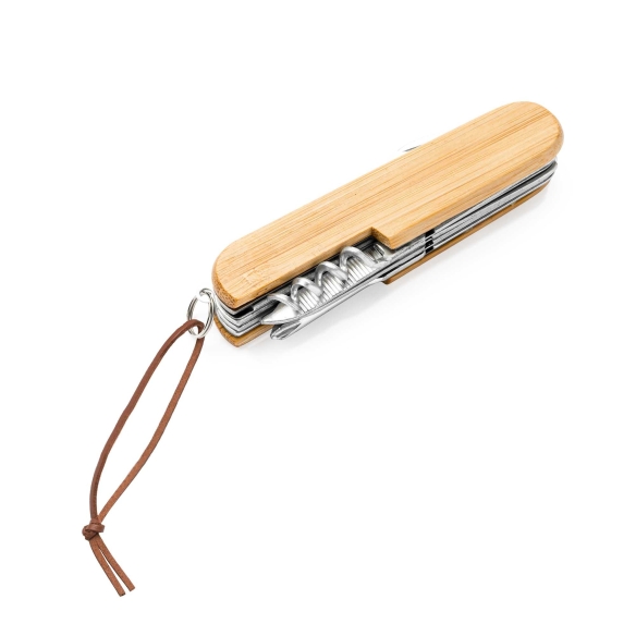Navaja Multiusos de Acero Inoxidable y Cuerpo de Bambú Stamina Bintal | Toleshop