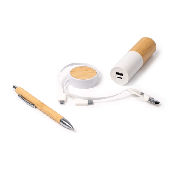 Set de Batería Externa, Cable Cargador y Bolígrafo Stamina Fargo | Toleshop