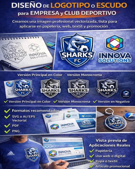 Diseño de logotipo o escudo | Empresa, club deportivo y asociaciones