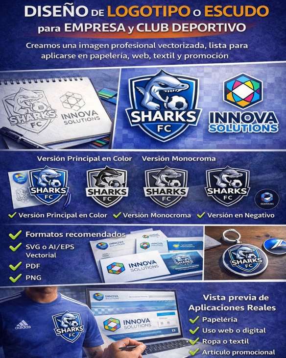 Diseño de logotipo o escudo | Empresa, club deportivo y asociaciones