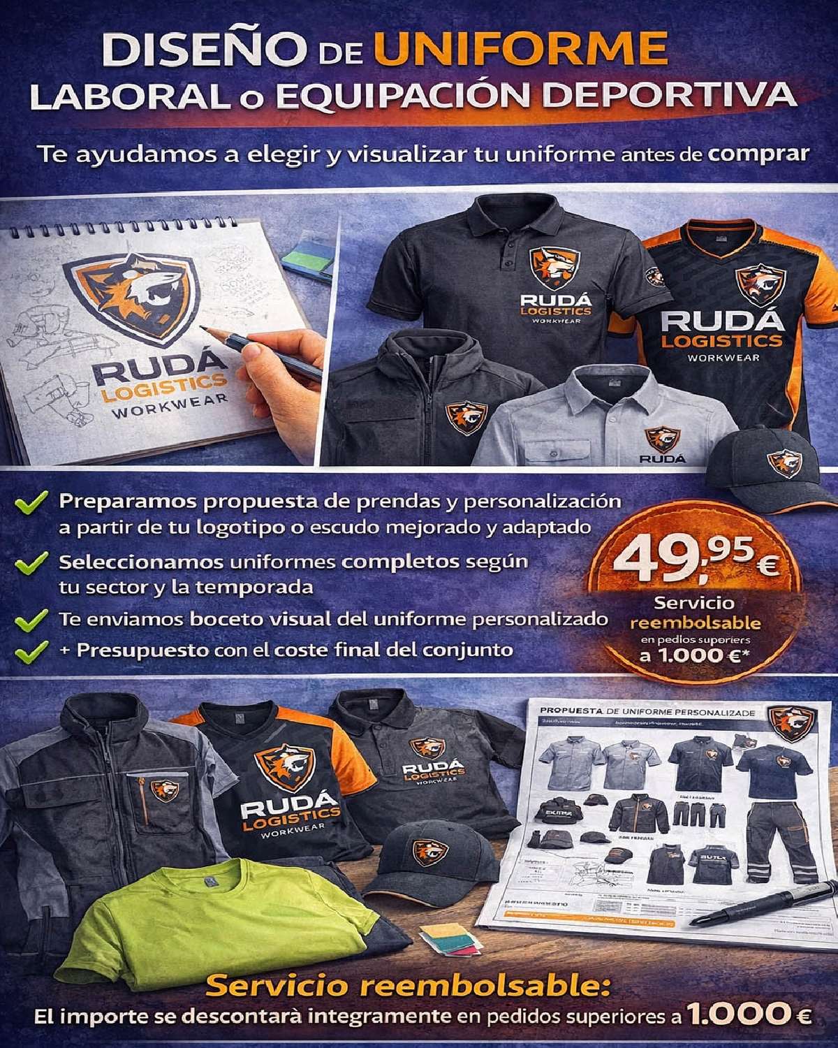 Diseño de uniforme laboral o equipación deportiva | %shop-name%