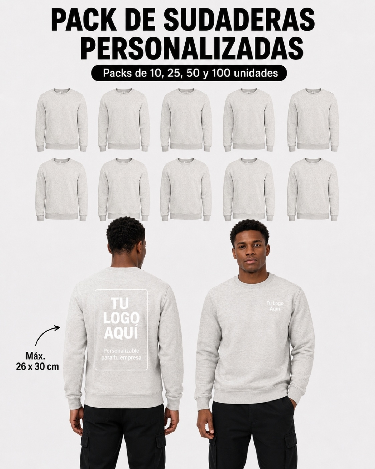 Pack Sudaderas Personalizadas Sin Capucha| Toleshop