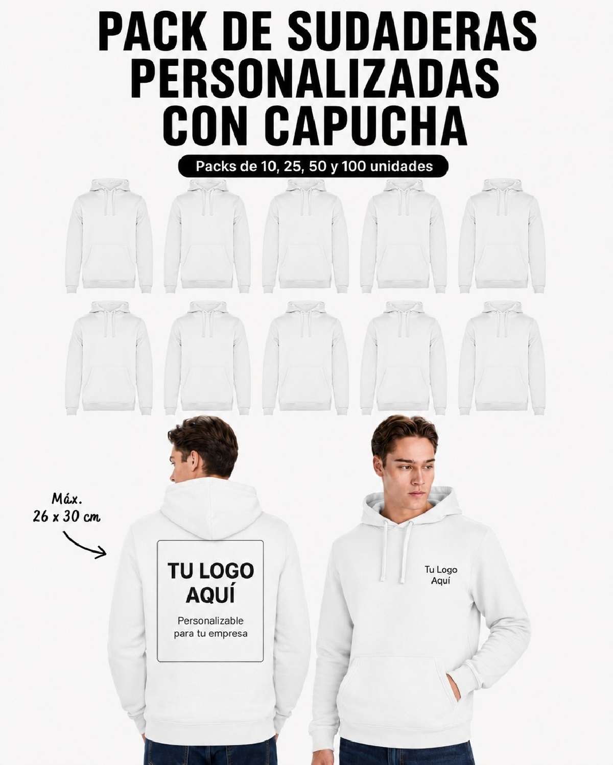 Pack Sudaderas con Capucha Personalizadas | Toleshop