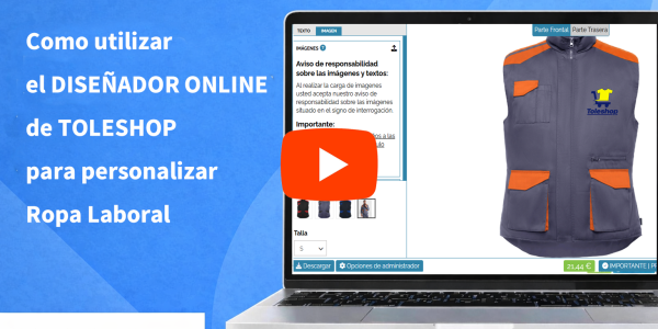 Como personalizar Ropa Laboral usando el Diseñador Online TOLESHOP